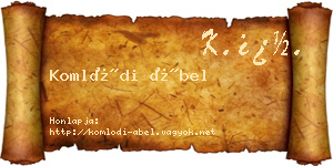 Komlódi Ábel névjegykártya